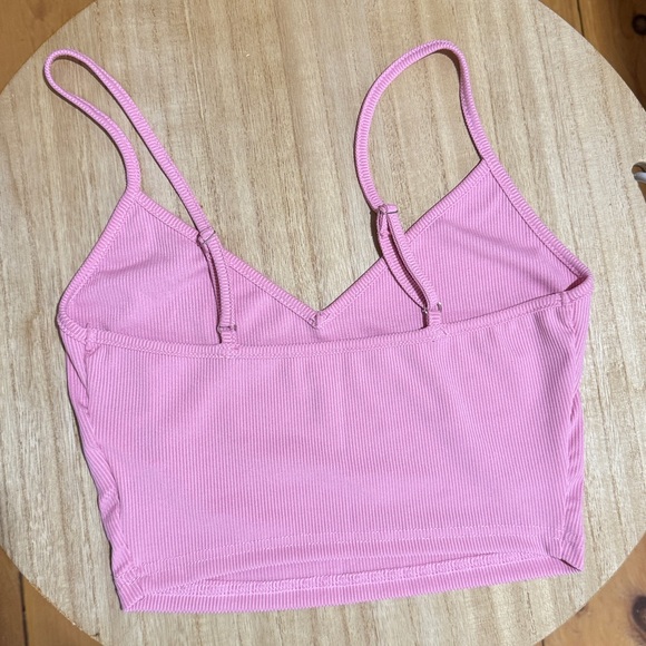 💙Pink Ribbed Crop Top NWOT - Picture 2 of 3